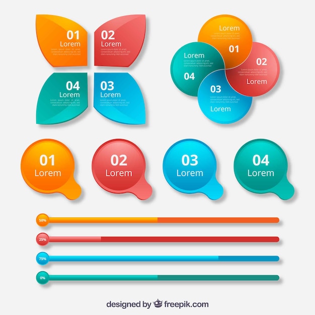 Kolorowa Kolekcja Elementów Infograficznych