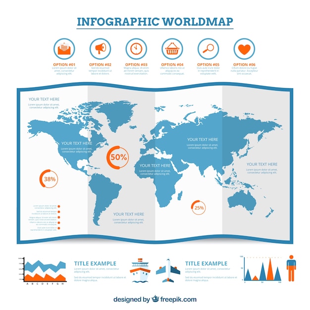 Kolorowa Mapa świata Infografika