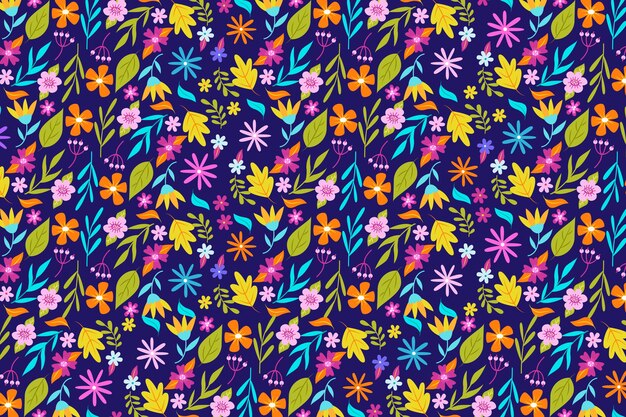 Kolorowa tapeta w kwiatowy wzór