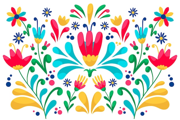 Kolorowa Tapeta Z Meksykańskim Wzorem