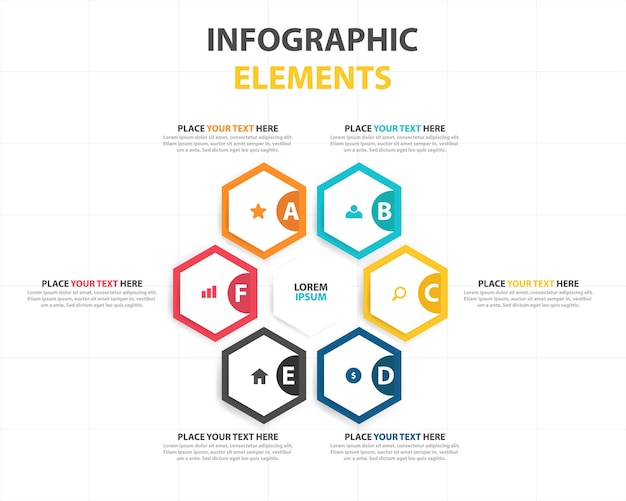Bezpłatny wektor kolorowe abstrakcyjne biznesowych infographic szablonu