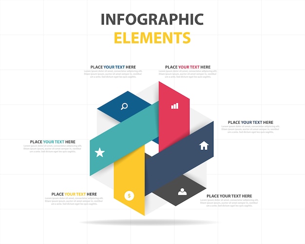 Kolorowe Abstrakcyjne Biznesowych Infographic Szablonu