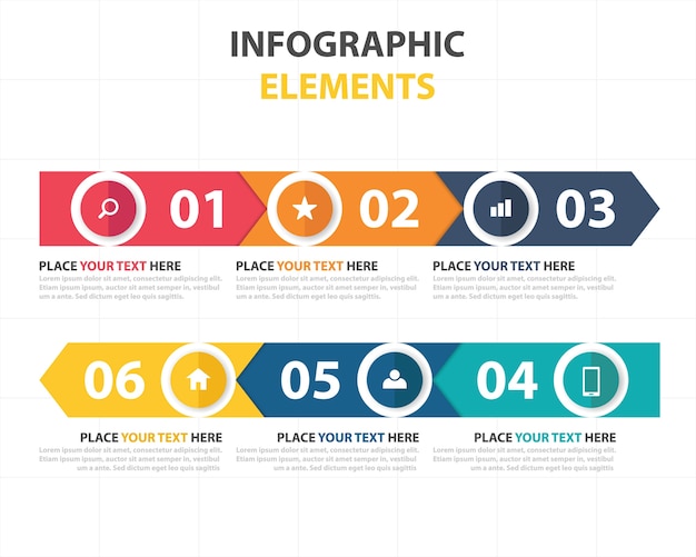 Kolorowe Abstrakcyjne Biznesowych Infographic Szablonu