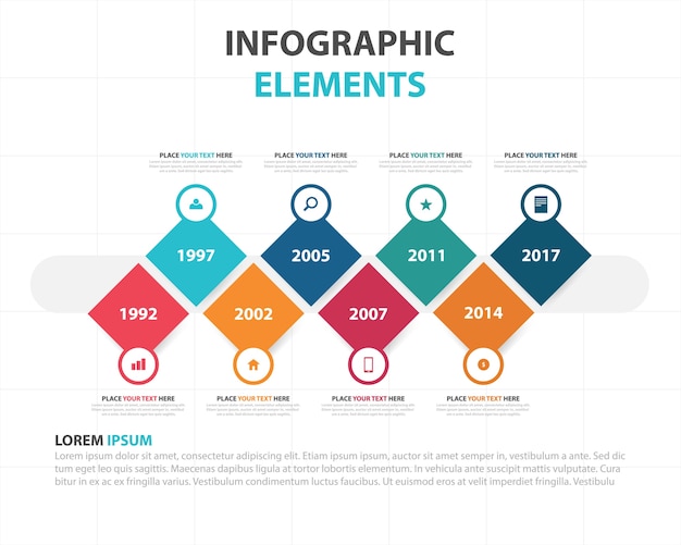 Kolorowe abstrakcyjne biznesowych infographic szablonu