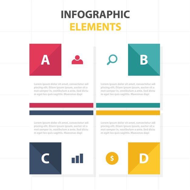 Kolorowe Abstrakcyjne Kwadratowych Biznesowych Infographic Szablonu