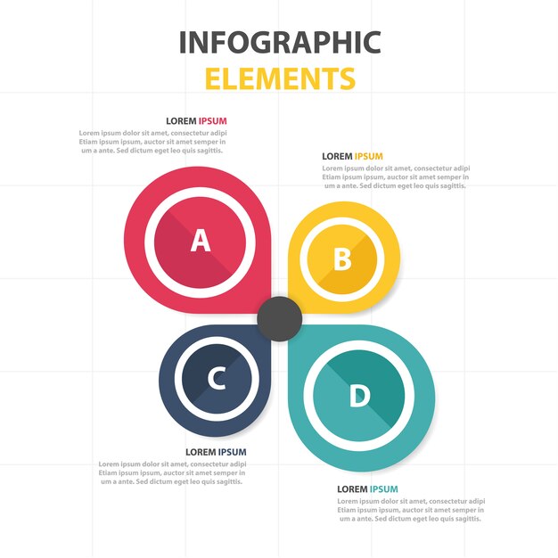 Kolorowe abstrakcyjne okręgu biznesowych Infographic szablonu