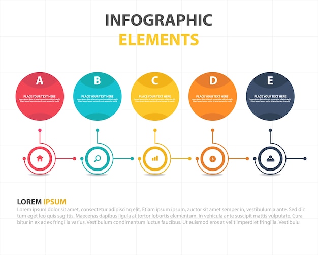 Bezpłatny wektor kolorowe abstrakcyjne okręgu biznesowych infographic szablonu