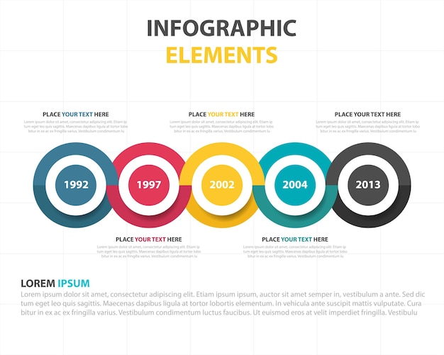 Kolorowe Abstrakcyjne Okręgu Biznesowych Infographic Szablonu