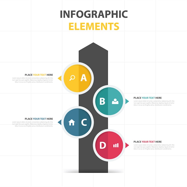 Bezpłatny wektor kolorowe abstrakcyjne okręgu biznesowych infographic szablonu