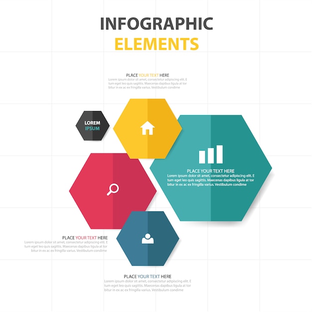 Kolorowe Abstrakcyjne Sześciokąt Szablon Biznes Infografika