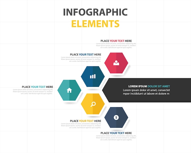Kolorowe Abstrakcyjne Szesnastkowy Biznesowych Szablonu Infographic