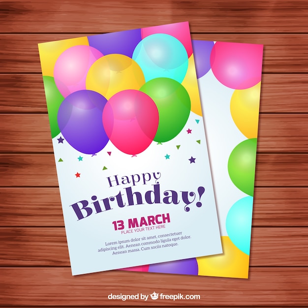 Kolorowe Balony Birthday Card