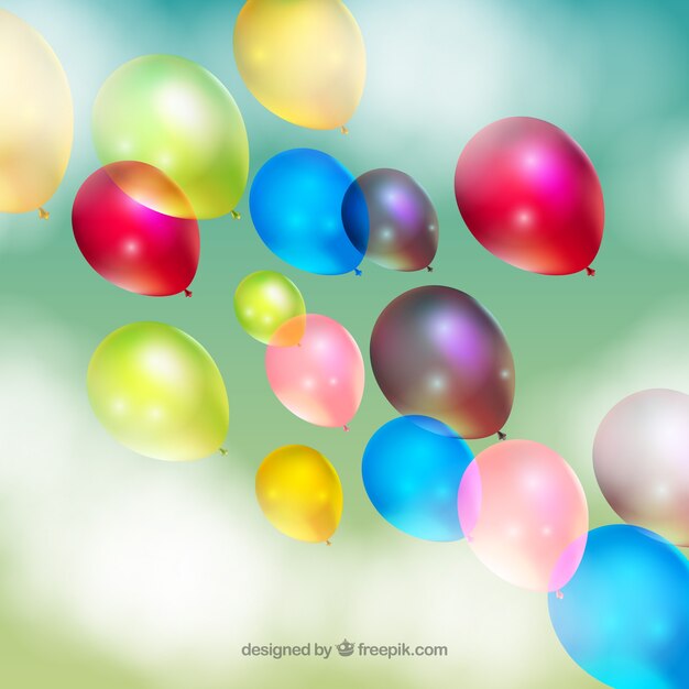 Kolorowe balony tło, aby świętować