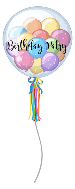 Bezpłatny wektor kolorowe balony ze słowem urodziny