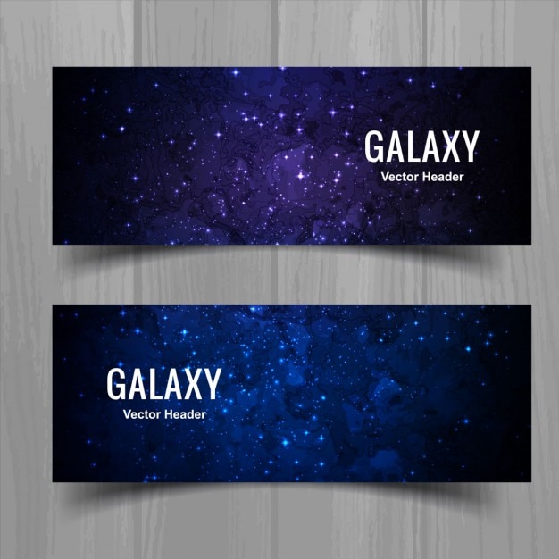 Bezpłatny wektor kolorowe banery galaxy