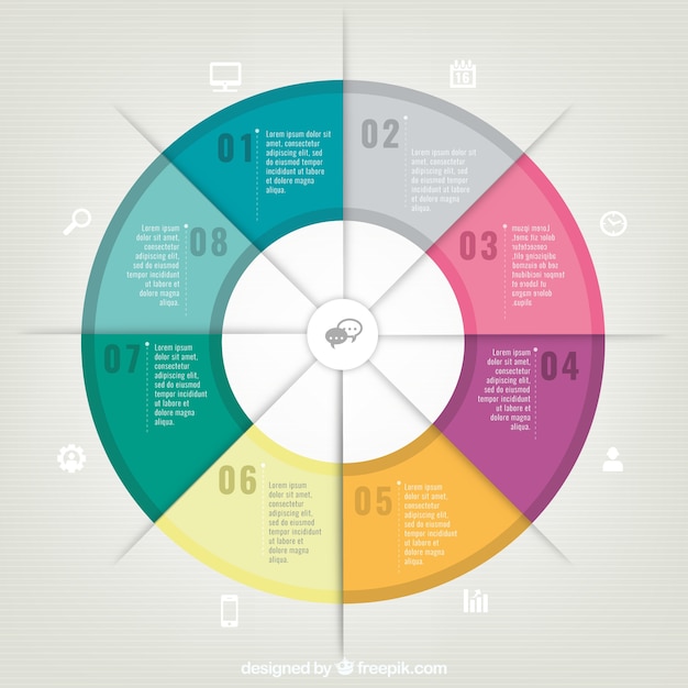 Bezpłatny wektor kolorowe cały infografika