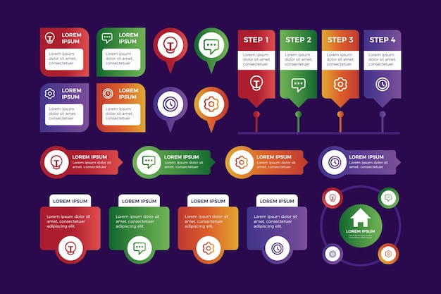 Kolorowe Elementy Infographic Infographic