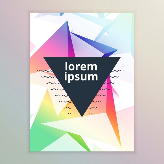 Bezpłatny wektor kolorowe geometryczne wielokąta broszura szablon ulotki
