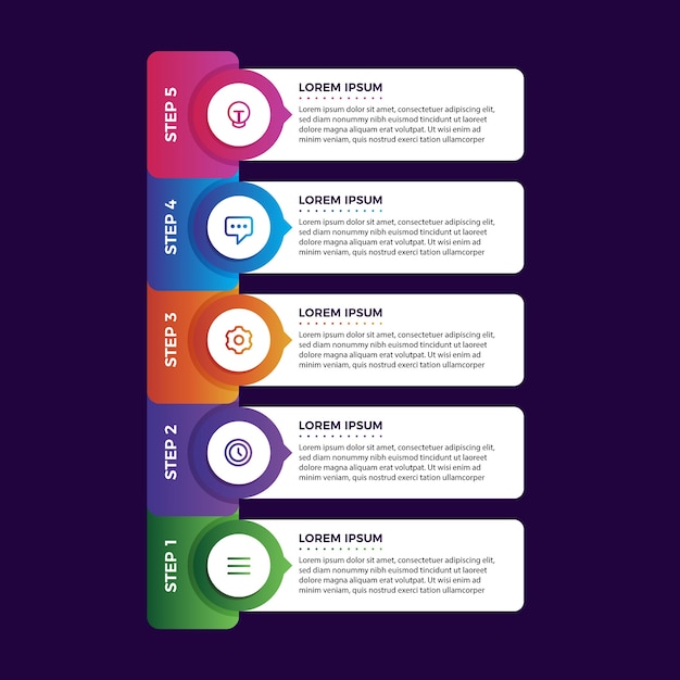 Kolorowe Gradienty Infographic Kroki