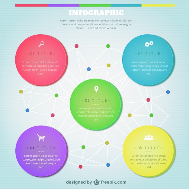 Bezpłatny wektor kolorowe infograficzna szablon