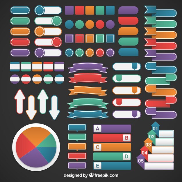 Kolorowe infografika bannery kolekcji