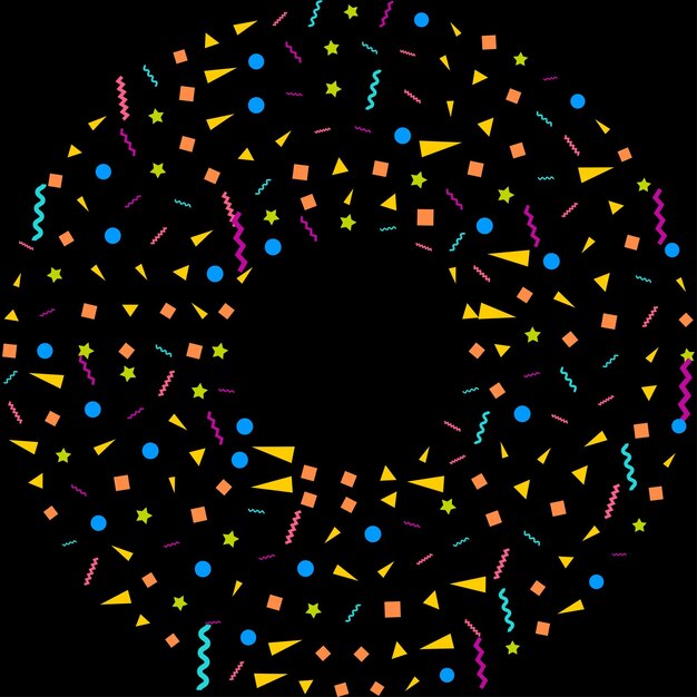 Bezpłatny wektor kolorowe konfetti wektor uroczysty ilustracja spadające błyszczące konfetti na białym na czarnym czarnym tle holiday ozdobny element blichtr dla projektu
