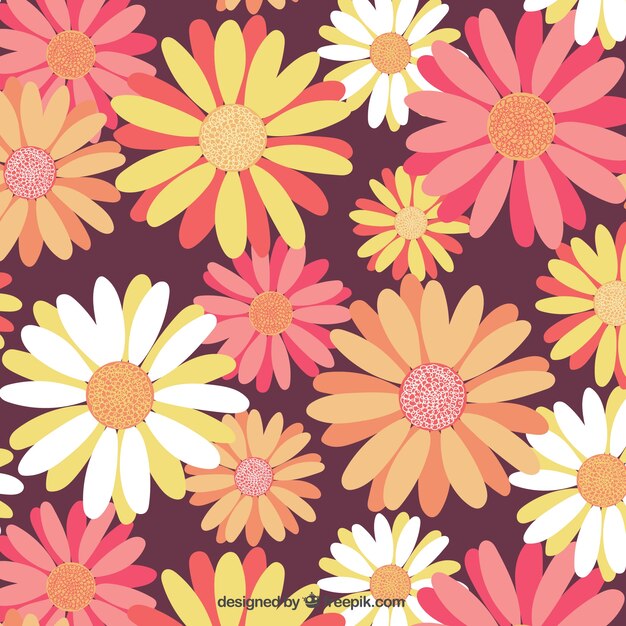 Kolorowe kwiaty wzór