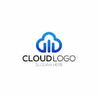 Bezpłatny wektor kolorowe logo cloud data