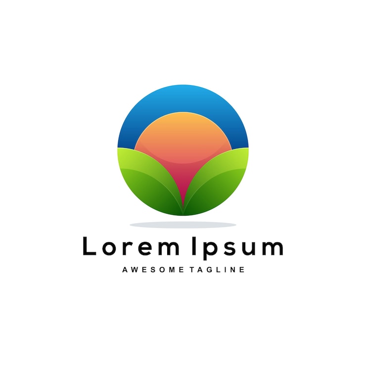 Bezpłatny plik Wektor kolorowe logo gradientu liści