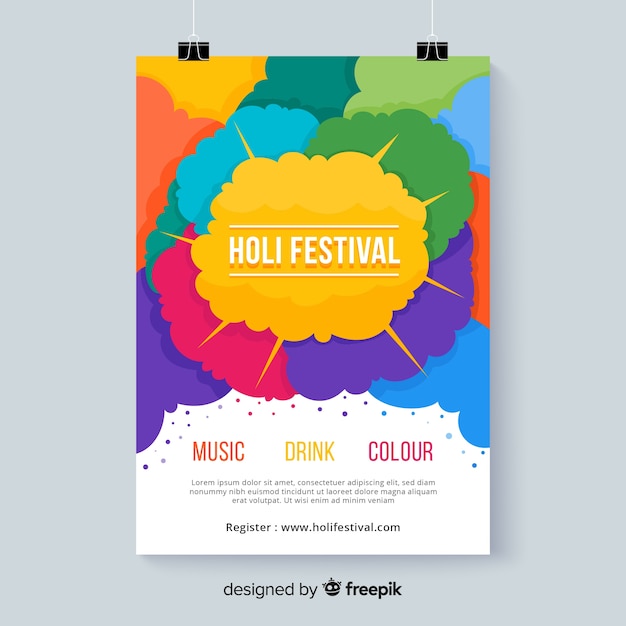 Kolorowe Miejsca Festiwalu Plakat Holi