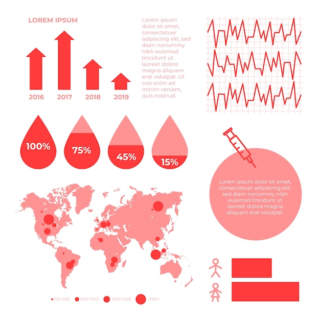 Bezpłatny wektor kolorowe opakowanie medyczne infographic