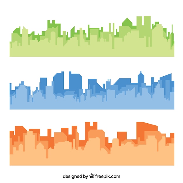 Bezpłatny wektor kolorowe skylines