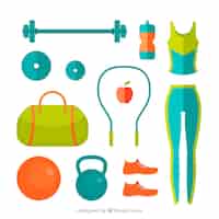 Bezpłatny wektor kolorowe sprzęt fitness kobiet