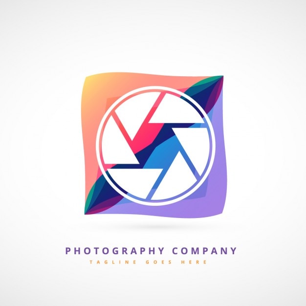 Bezpłatny wektor kolorowe streszczenie logo fotografii