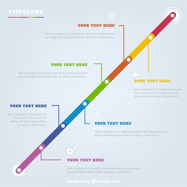 Bezpłatny wektor kolorowe timeline infografika