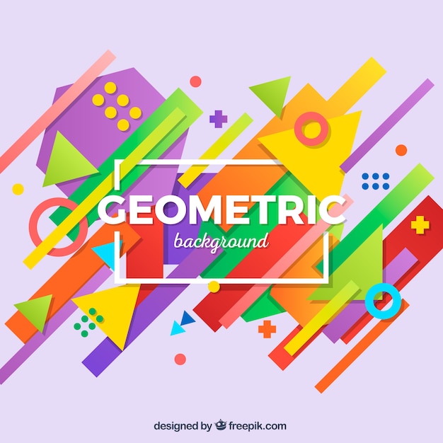 Kolorowe tło z geometrycznymi kształtami