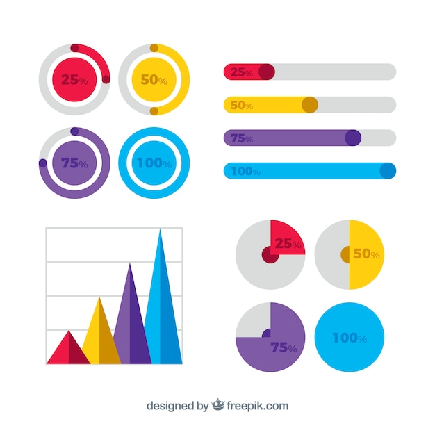 Kolorowe Wykresy Dla Infografiki