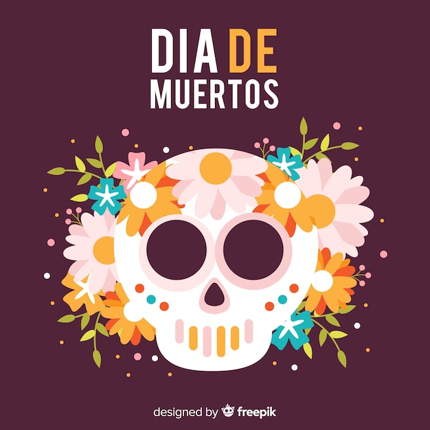 Kolorowy Dia De Muertos Tło