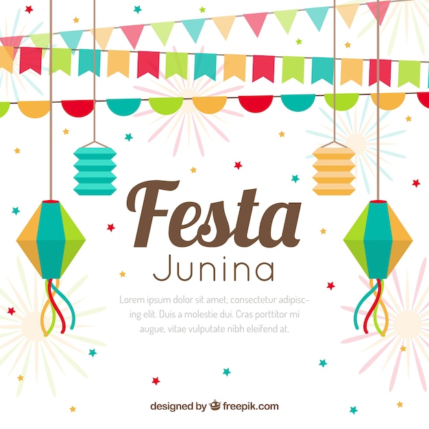 Bezpłatny wektor kolorowy festa junina tło