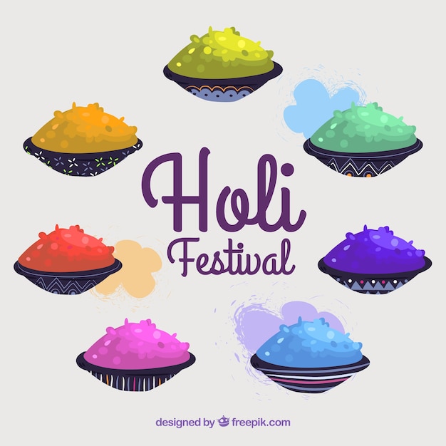 Kolorowy Holi Festiwalu Tło W Mieszkanie Stylu