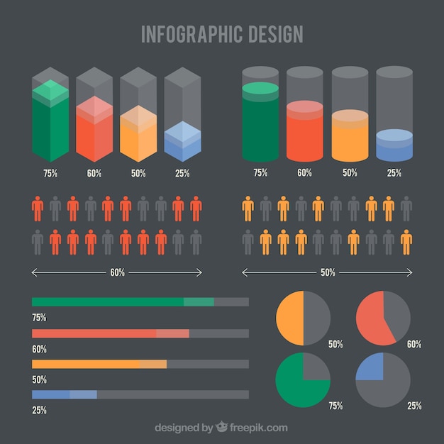 Bezpłatny wektor kolorowy infografika projekt