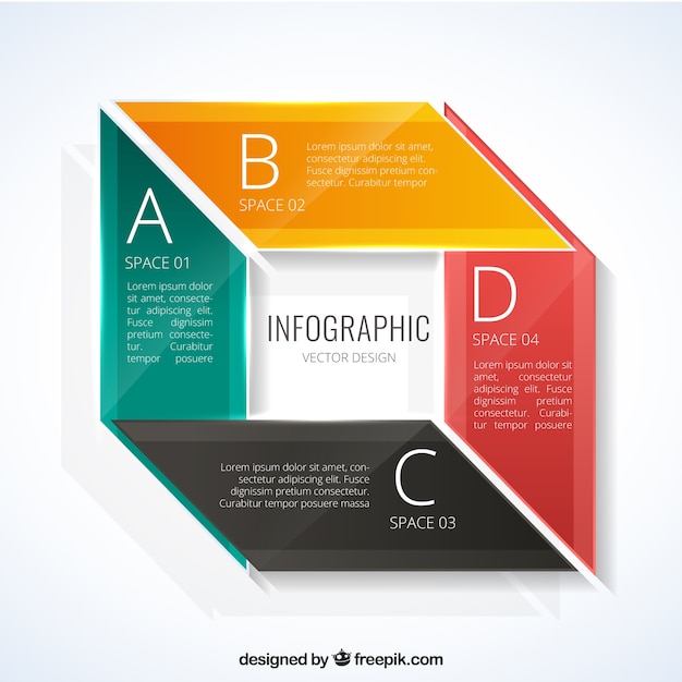 Bezpłatny wektor kolorowy infografika w stylu geometrycznym