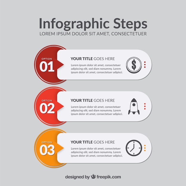 Kolorowy Infografiki Z Kroków