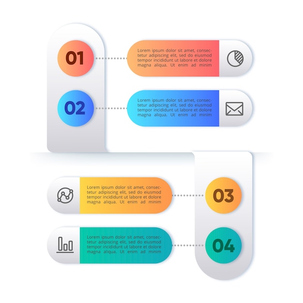 Kolorowy Infographic Szablon Z Krokami