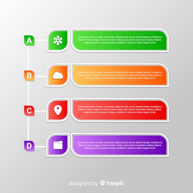 Kolorowy Infographic Szablonu Płaski Projekt