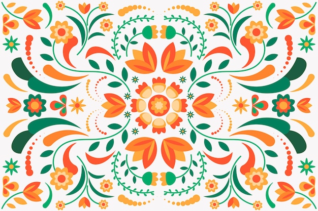Bezpłatny wektor kolorowy meksykański tło z wiele szczegółami