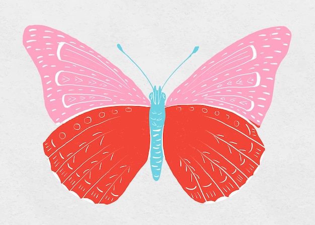 Kolorowy Motyl Vintage Rysunek Clipart Drawing