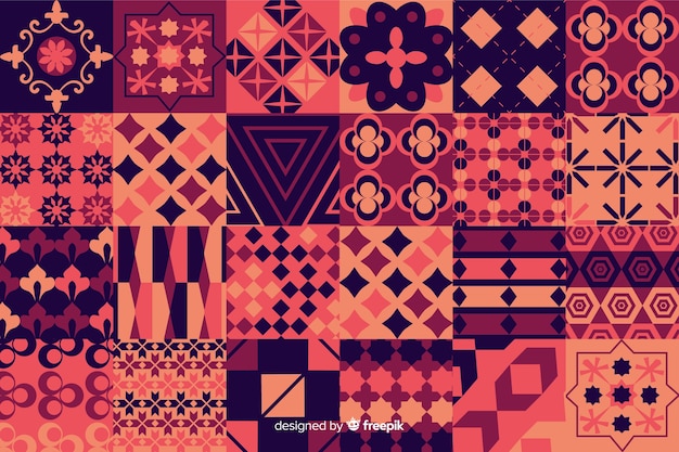 Kolorowy mozaiki tło z geometrycznymi kształtami