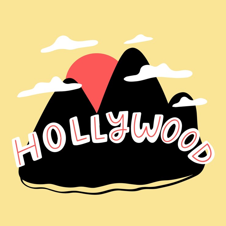 Bezpłatny plik Wektor kolorowy napis hollywood city