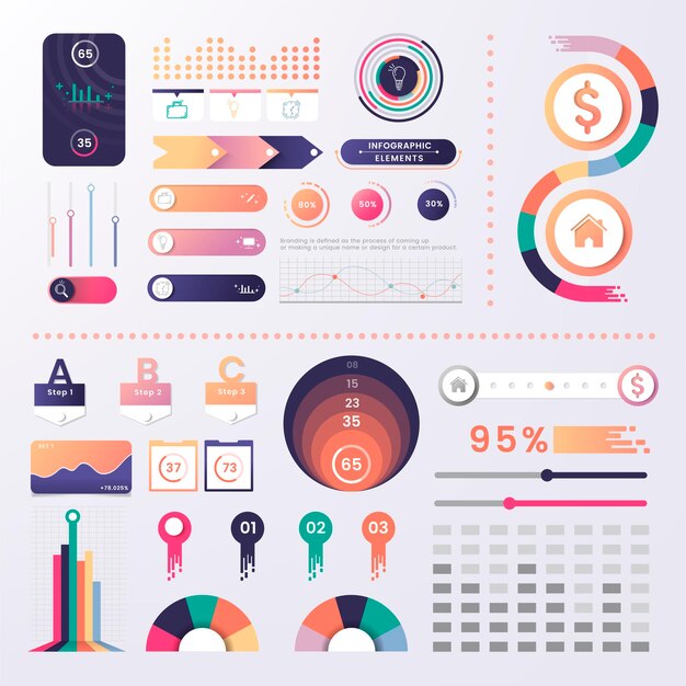 Kolorowy projekt elementu infografiki